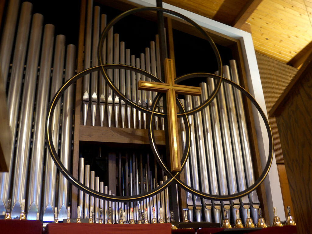 The Symbol of the Trinity and The Wooden Cross of Christ Church United Methodist, Tucson