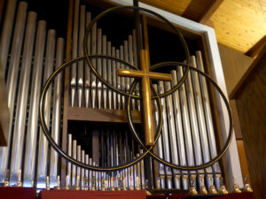 The Symbol of the Trinity and The Wooden Cross of Christ Church United Methodist, Tucson